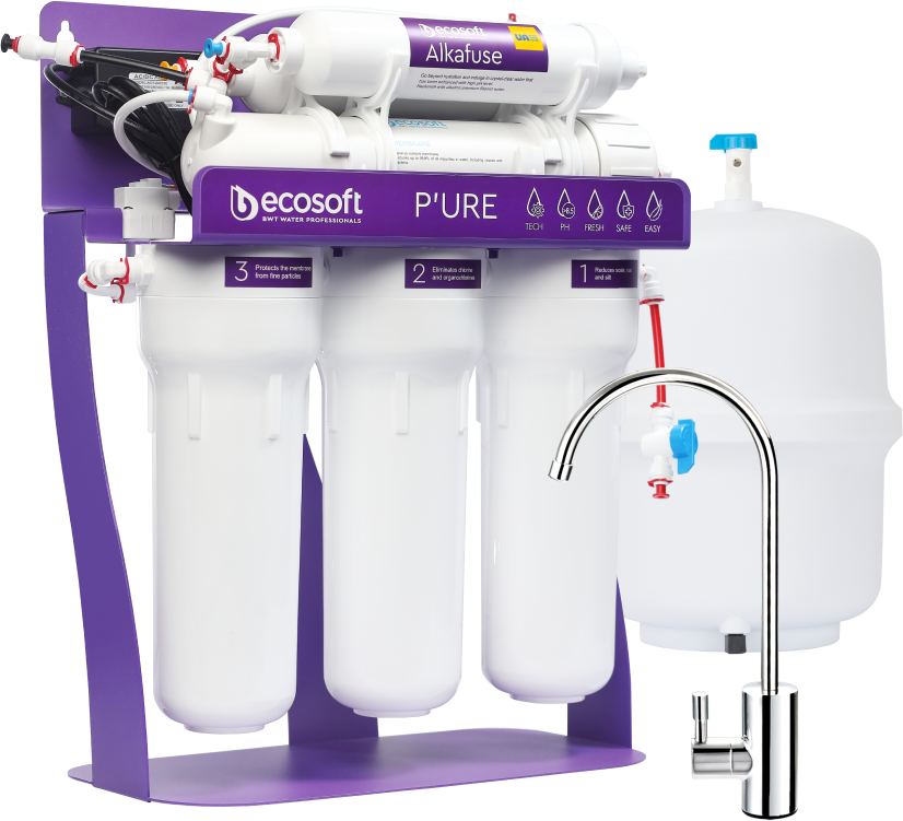 Filtru de osmoză inversă PURE Alkafuse pe suport metalic cu pompă - imagine 5